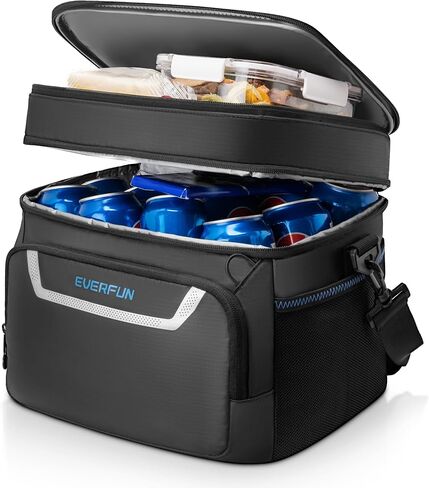 Everfun Small Cooler Lunch Box Mini Leak-Probroot ناعم مزدوج Deck 24 يمكن أن يكون الشخص المعزول المعزول قابلاً للطي محمولة حقيبة غداء مقاومة للماء على الرجال in Kuwait