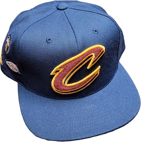 Mitchell & Ness Cleveland Cavaliers History Patches Snapback Adjustable Hat Cap - Navy in Saudi Arabia