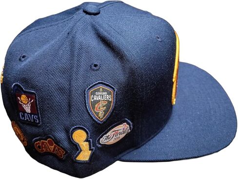 Mitchell & Ness Cleveland Cavaliers History Patches Snapback Adjustable Hat Cap - Navy in Saudi Arabia