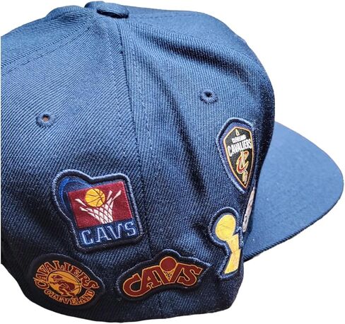 Mitchell & Ness Cleveland Cavaliers History Patches Snapback Adjustable Hat Cap - Navy in Saudi Arabia