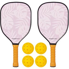 مجموعة Pickleball Paddles مكونة من قطعتين، مجموعة كرة Pickleball معتمدة من الولايات المتحدة الأمريكية مع 4 كرات Pickleball، هدايا للرجال والنساء المبتدئين in Kuwait