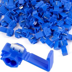 50pcs Quick Splice Wire Connectors, 20-14 AWG Solderless Snap Wire Clamp Butt, Low Voltage Connector Terminals for Automobile Lighting Control- Blue in Kuwait
