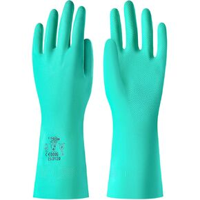COOLJOB 18 Mil Chemical Resistant Nitrile Gloves 13" Long, Resist Household Acid, Alkali, Solvent and Oil, Latex Rubber Free in Kuwait