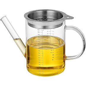 HyperSpace Glass Gravy Separator with Filter Cap, Fat Separator, Poultry Separator, Size of 4 cups or 1000ml in Kuwait