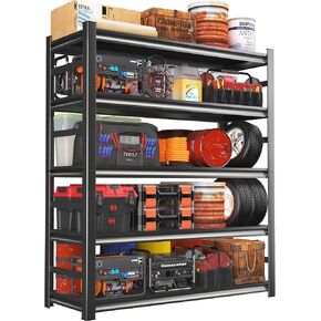 78" H|48" W All-Metal Garage Shelving Unit and Storage-Easy Assembly Shelves 5-Tier Rack|Heavy-Duty Adjustable Shelf|Steel Shelves for Industrial,Warehouse,Basement (18" D x 48" W x 78" H) in Saudi Arabia