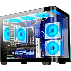 سطح مكتب ألعاب الكمبيوتر ، AMD Ryzen 7 8700F 4.1 GHz （5.0GHz Turbo） ، Geforce RTX 5060 (8G) GDDR7،32GB DDR5 RAM ، 1TB NVME SSD ، يدعم ، 650W PSU ، RGB ، Seaview PC Case (White) in Kuwait