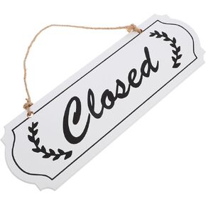 لافتة باب خشبية مفتوحة ومغلقة للأعمال - نمط مزدوج الجوانب مع حبل من الجوت | 11.59 بوصة × 8.45 بوصة | للمقاهي والمحلات التجارية والمطاعم in Kuwait