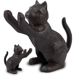 Cast Iron Cat Bookends - Heavy Duty Bookend for Shelves, Cute Book Ends to Hold Books, Cat Decor for Home Office Library, 2 PCS (Gold) in Saudi Arabia