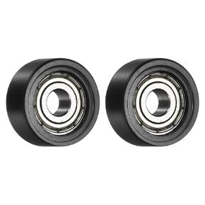 uxcell 4Pcs Ball Bearing Guide 4 x 14 x 6mm Double Shielded POM Roller Bearings, Flat Pulley Wheel for Furniture, Hardware Accessories, Black in Kuwait