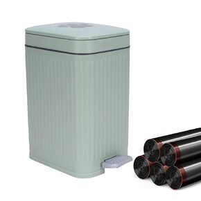 Dog Poop Trash Can Outside with Lid,7L/1.8Gal Outdoor Dog Poop Wast Trash Can Bucket with Step Pedal,Outdoor Pet Waste Container-(Include 75 Waste Bags)-Ideal for Yard,Porch-Sage Green in Kuwait