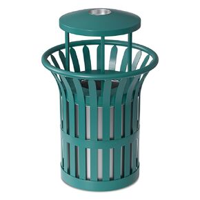 Outdoor Trash Can Commercial, Heavy Duty Large Metal Garbage Can for All Weather Resistant, Garbage Bin Waste Receptacle for Parks, Streets, Patio, Public Spaces (17 Gal-Flower) in Saudi Arabia