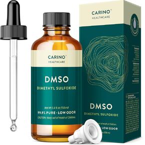 Carino HealthCare DMSO 99.9% Pharmaceutical Grade - FT-IR Verified Dimethyl Sulfoxide in Amber Glass Bottle with Pipette & Dropper Cap 3.38 oz in Saudi Arabia