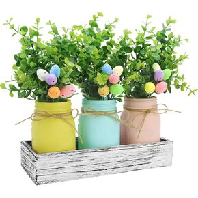 Wironlst Valentines Day Decorations 3-Pack Mason Jars, Rustic Decorative Table Centerpiece for Mothers Day, Anniversary & Wedding, Valentines Gift for Women Home & Bathroom Decor in Kuwait