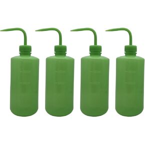 500ml (17oz) Wash Bottle 4-Pack - Plastic Squeeze Bottle with Narrow Mouth & Scale Markings | Safety Lab Bottles for Medical, Laboratory & Succulent Watering | LDPE in Kuwait