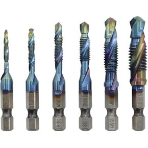 6 قطعة المسمار الحنفية لقمة ثقب مجموعة دوامة الصنابير المعادن متري مزيج 1/4 بوصة التغيير السريع عرافة بت M3 M4 M5 M6 M8 M10 in Kuwait