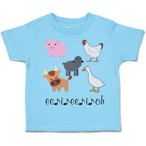 Toddler T-Shirt Farm Barnyard Animals Ee Ii Oh Music Farm Cotton Farm Animals Boy & Girl Clothes Jingle Baby Funny Tee Aqua Blue Design Only 3T in Kuwait