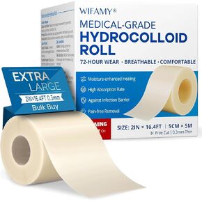 لفة غرواني مائي من WIFAMY للعناية بالجروح: ضمادات غرواني مائي كبيرة جدًا مقاس 2 بوصة * 16.4 قدمًا من الدرجة الطبية in Kuwait