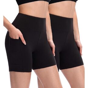 OVESPORT 2 قطعة شورت لراكبي الدراجات النارية للنساء عالي الخصر لليوجا والجري وصالة الألعاب الرياضية in Kuwait