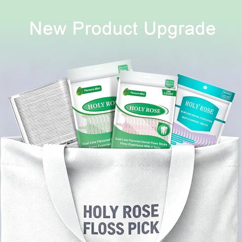 مجموعة من 300 قطعة من خيط تنظيف الأسنان من هولي روز، أعواد تنظيف الأسنان ذات الخط المزدوج، خيط تنظيف الأسنان بالنعناع، ​​كيس واحد 100 قطعة، مجموعة من 3 ألوان أكثر ملاءمة لتنظيف الأسنان in Kuwait
