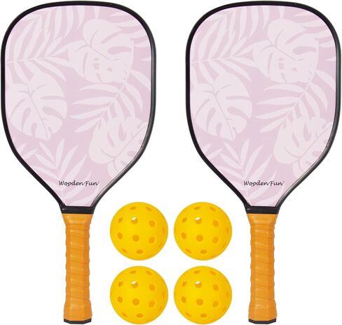 مجموعة Pickleball Paddles مكونة من قطعتين، مجموعة كرة Pickleball معتمدة من الولايات المتحدة الأمريكية مع 4 كرات Pickleball، هدايا للرجال والنساء المبتدئين in Kuwait