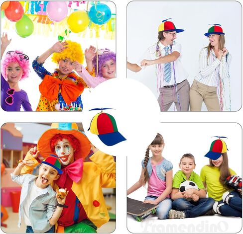 Framendino, 2 Pack Detachable Propeller Top Hat Adult Rainbow Helicopter Baseball Cap in Saudi Arabia