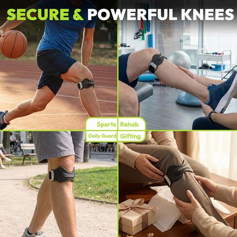 حزام دعم وتر الرضفة من HANDBODE، دعامة الركبة من السيليكون للرجال والنساء، حزام الرضفة قابل للتعديل لدعم تخفيف الألم، مناسب للمشي لمسافات طويلة، الجري، كرة السلة، ركبة القفز، أوسجود شلاتر، 2 حزمة in Kuwait