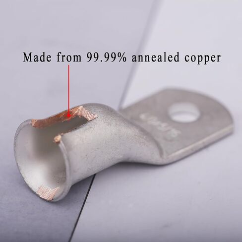 25 قطعة 4/0 AWG 3/8 "(M10) أطراف حلقية نحاسية معلبّة أطراف كابل البطارية العروات السلكية 4/0 عروات كابل البطارية الثقيلة العروات الكابلات الثقيلة الثقوب النحاسية العارية موصلات طرفية حلقية أنبوبية in Kuwait