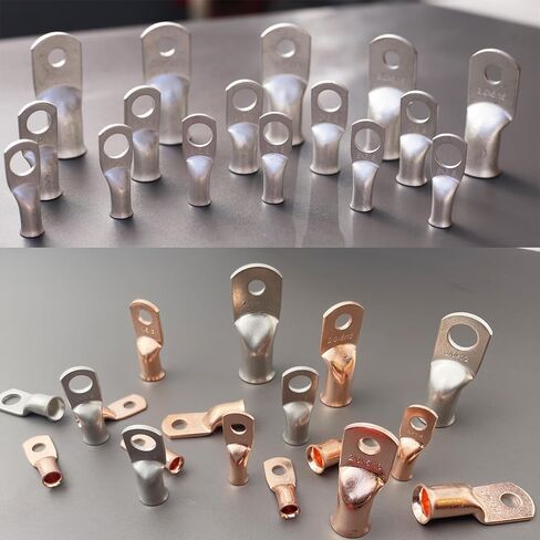 25 قطعة 4/0 AWG 3/8 "(M10) أطراف حلقية نحاسية معلبّة أطراف كابل البطارية العروات السلكية 4/0 عروات كابل البطارية الثقيلة العروات الكابلات الثقيلة الثقوب النحاسية العارية موصلات طرفية حلقية أنبوبية in Kuwait