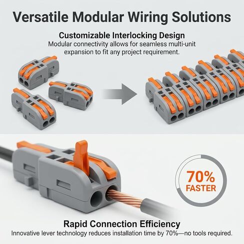 20 قطعة من موصلات الأسلاك الكهربائية ذات الرافعة الصغيرة، 1 في 2 خارج DIY الربط المدمج لرسو السفن، موصلات كهربائية للكتلة الطرفية للدائرة المضمنة 28-12 AWG in Kuwait