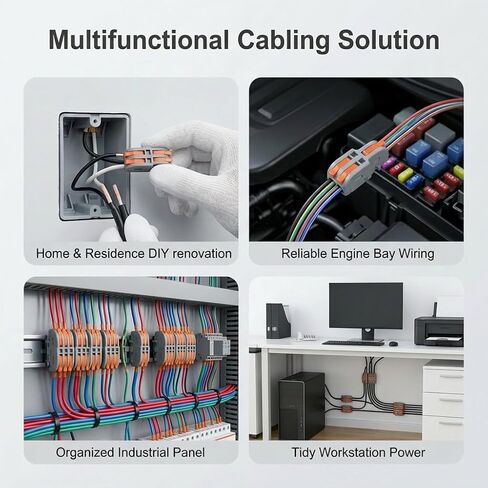 20 قطعة من موصلات الأسلاك الكهربائية ذات الرافعة الصغيرة، 1 في 2 خارج DIY الربط المدمج لرسو السفن، موصلات كهربائية للكتلة الطرفية للدائرة المضمنة 28-12 AWG in Kuwait