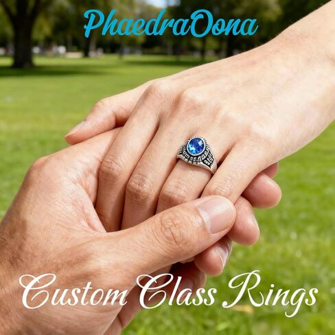 PhaedraOona Class Rings 925 Sterling Silver Personalized Men's Class Ring - Custom Graduation Ring - Perfect High School Graduation Gift for 2026 in Saudi Arabia