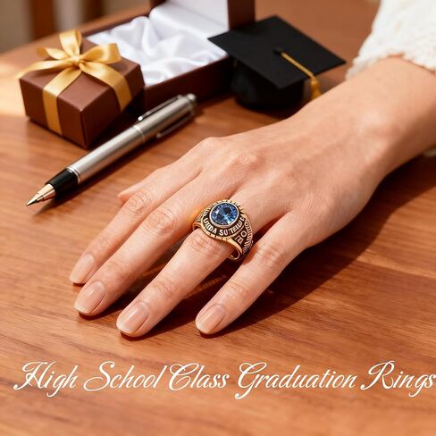PhaedraOona Class Rings 925 Sterling Silver Personalized Men's Class Ring - Custom Graduation Ring - Perfect High School Graduation Gift for 2026 in Saudi Arabia