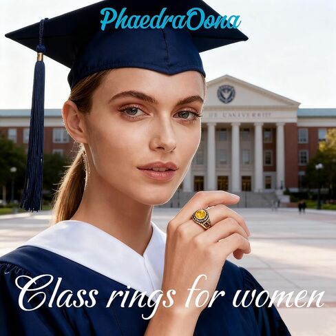PhaedraOona Class Rings 925 Sterling Silver Personalized Men's Class Ring - Custom Graduation Ring - Perfect High School Graduation Gift for 2026 in Saudi Arabia