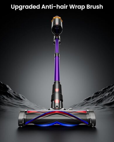 مكنسة كهربائية لاسلكية، 650 وات 55 كيلو باسكال 70 دقيقة مكانس كهربائية للمنزل، مكنسة كهربائية لاسلكية قائمة بذاتها مع قاعدة شحن، شاشة LED، مكنسة كهربائية مطورة مضادة للتشابك لشعر الحيوانات الأليفة / السجاد / الأرضية in Kuwait