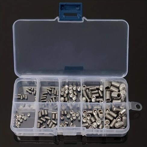 100 Psc Premium Stainless Steel Hexagon Socket Set Screws Box Pack – Durable & Versatile Screw Solution in Saudi Arabia
