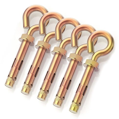 Concrete Wall Hook Bolts, M6x55mm 2-3/16" Expansion Screws Carbon Steel Screw Color Zinc-Plating Brick Anchors Hook Bolts (5Pcs) in Saudi Arabia