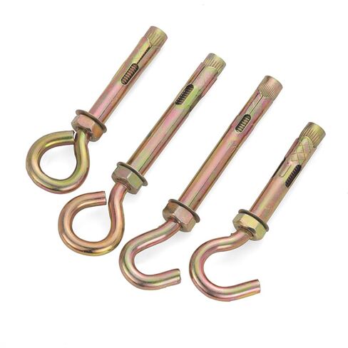 Concrete Wall Hook Bolts, M6x55mm 2-3/16" Expansion Screws Carbon Steel Screw Color Zinc-Plating Brick Anchors Hook Bolts (5Pcs) in Saudi Arabia