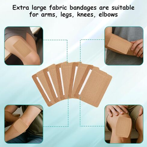 30 قطعة من الضمادات اللاصقة الكبيرة جدًا، ضمادات قماشية مقاس 5 × 3 بوصة مع وسادة غير لاصقة، أدوات مساعدة مرنة، إزالة خالية من اللاتكس بدون ألم للعناية بالجروح والإسعافات الأولية، ضمادة قماشية معقمة in Kuwait