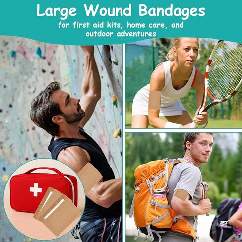 30 قطعة من الضمادات اللاصقة الكبيرة جدًا، ضمادات قماشية مقاس 5 × 3 بوصة مع وسادة غير لاصقة، أدوات مساعدة مرنة، إزالة خالية من اللاتكس بدون ألم للعناية بالجروح والإسعافات الأولية، ضمادة قماشية معقمة in Kuwait