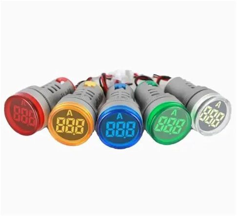 Mini Digital Display Ammeter Current Meter AD16-22AM AD16-22DSA LED Indicator lamp 0-100A 22mm with CT(White) in Saudi Arabia
