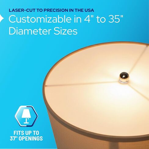 كاستليت مستدير مصباح الظل الناشر-1/8 "قرص أكريليك أبيض سميك مع ثقب مركزي 3/8"-ينعم الأسطوان in Kuwait