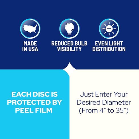 كاستليت مستدير مصباح الظل الناشر-1/8 "قرص أكريليك أبيض سميك مع ثقب مركزي 3/8"-ينعم الأسطوان in Kuwait