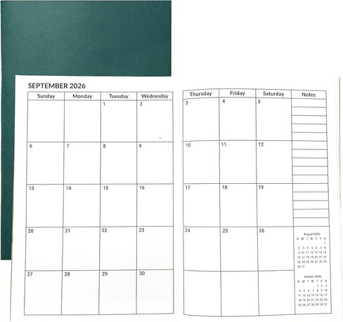 مخطط تقويم A5 يناير 2026 - ديسمبر 2027، إدراجات دفتر المسافرين لمدة عامين، التقويم الشهري والتواريخ المهمة والخط والمنقط، ورق 100 جرامًا للمتر المربع، 8.3 × 5.5 بوصة، قطعة واحدة in Kuwait