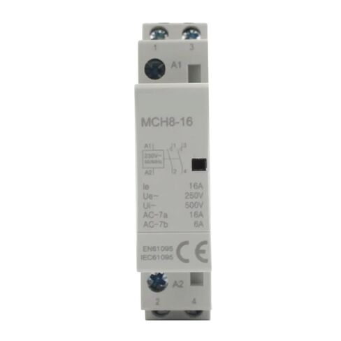 MCH8-16 Modular Contactor, 16A 230V 50/60Hz, 2-Pole DIN Rail Mount, Household AC Control (1NO1NC) in Saudi Arabia