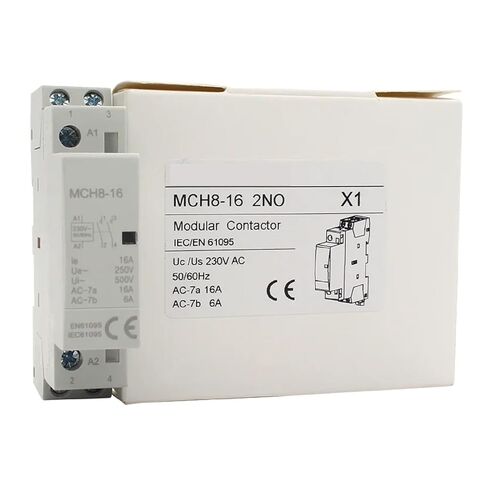 MCH8-16 Modular Contactor, 16A 230V 50/60Hz, 2-Pole DIN Rail Mount, Household AC Control (1NO1NC) in Saudi Arabia