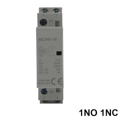 MCH8-16 Modular Contactor, 16A 230V 50/60Hz, 2-Pole DIN Rail Mount, Household AC Control (1NO1NC) in Saudi Arabia