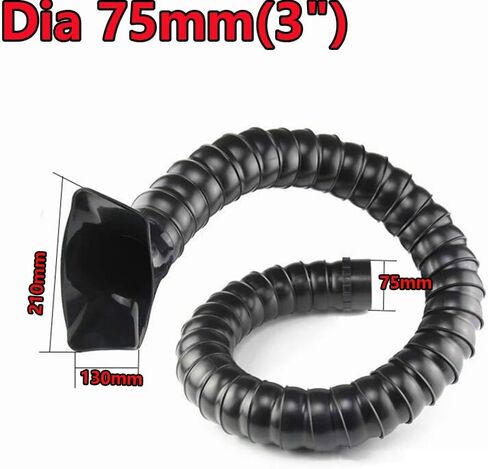Flexible 2" & 3" Fume Extractor Hose with Hood - 1.5M (4.5ft) Articulated Duct for Industrial Laboratory Dust Collection & Smoke Extraction, 50mm Diameter in Saudi Arabia