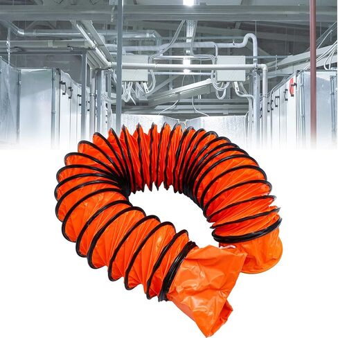 Exhaust Telescopic Hose,5M Telescopic Exhaust Hose - Industrial PVC Flexible Duct, Retractable Air Ventilation Pipe for Home & Job Site - 35cm Diameter, Perfect for Exhausting & Ventilating in Saudi Arabia
