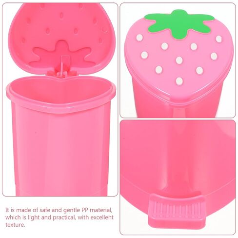 NUOBESTY Mini Strawberry Desktop Trash can with Lid 4.13X3.54In Cute Pink Trash Bin for Home Office Desk Paper Waste Storage Container in Saudi Arabia