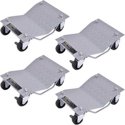 Goplus 4 PCS 4 X 3 Set Wheel Dollies Dolly Tire Skates Vehicle Car Auto Repair Moving Diamond, Gray in Saudi Arabia
